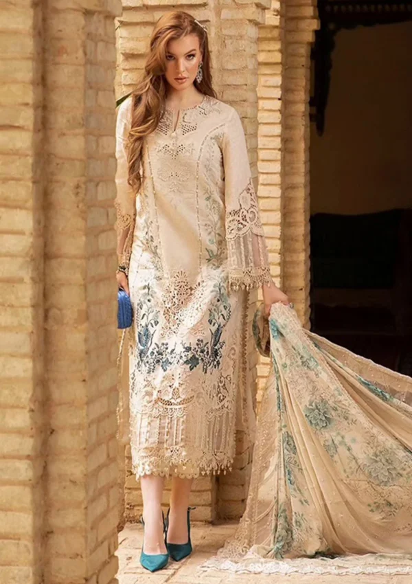 3 Piece Unstitched Embroidered Lawn Suit BR-890