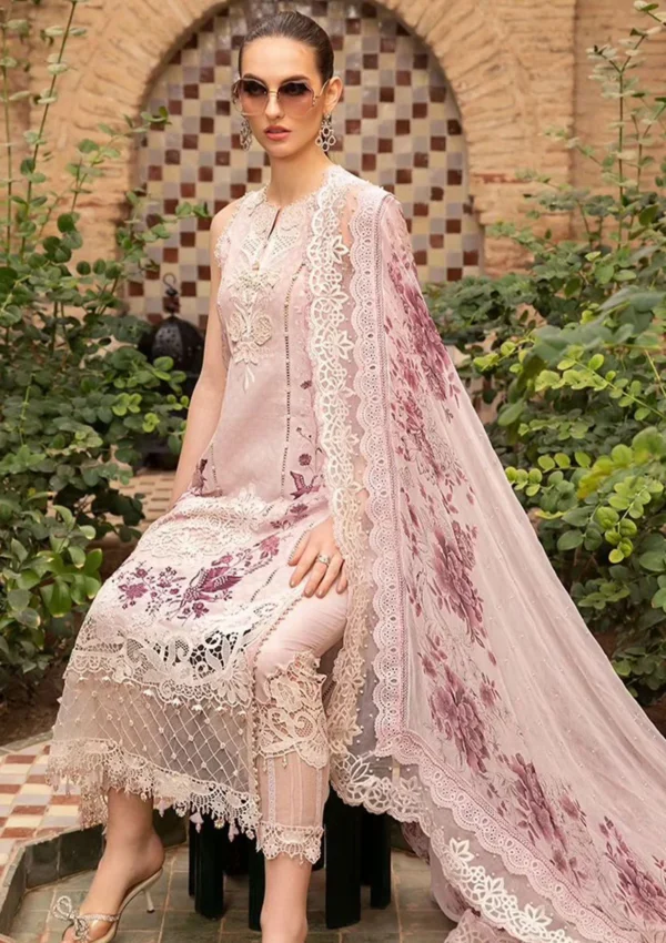 Unstitched Embroidered Lawn 3 Piece Suit with Ready to Wear Dupatta BR-890