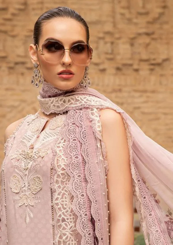 Unstitched Embroidered Lawn 3 Piece Suit with Ready to Wear Dupatta BR-890