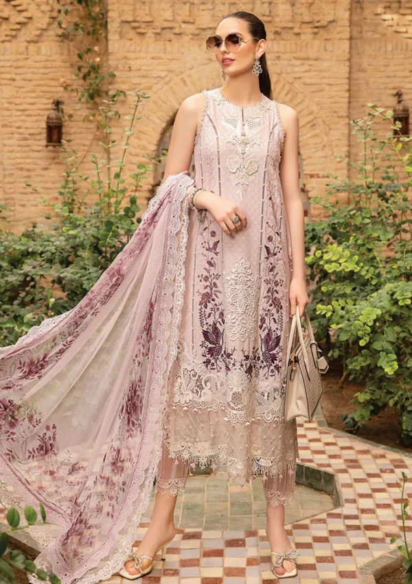 Unstitched Embroidered Lawn 3 Piece Suit with Ready to Wear Dupatta BR-890