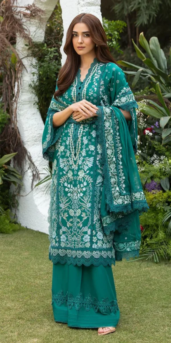 Premium 3 Piece Embroidered Lawn Suit - Unstitched
