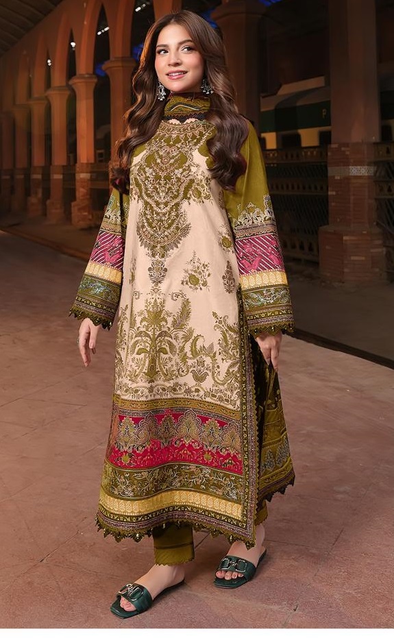 Premium 3 Piece Embroidered Lawn Suit - Unstitched
