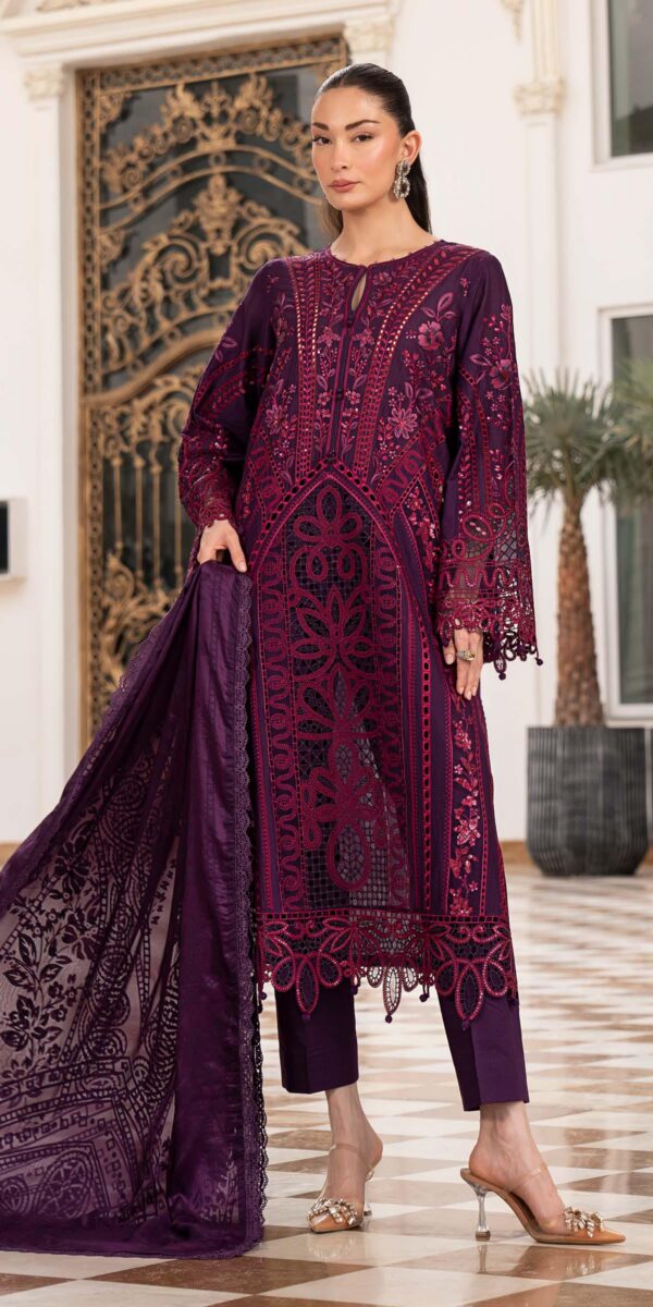 Unstitched Embroidered Lawn 3 Piece Suit with Ready to Wear Dupatta