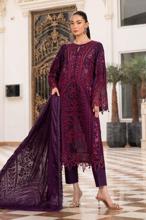 Unstitched Embroidered Lawn 3 Piece Suit with Ready to Wear Dupatta