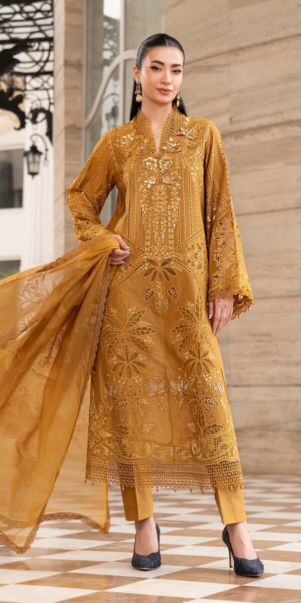 3 Piece Unstitched Embroidered Lawn Suit