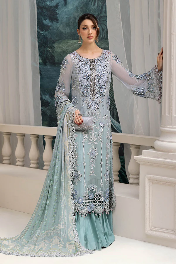 3 Piece Unstitched Embroidered Lawn Suit BR-1297