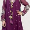 3 Piece Embroidered Suit Purple