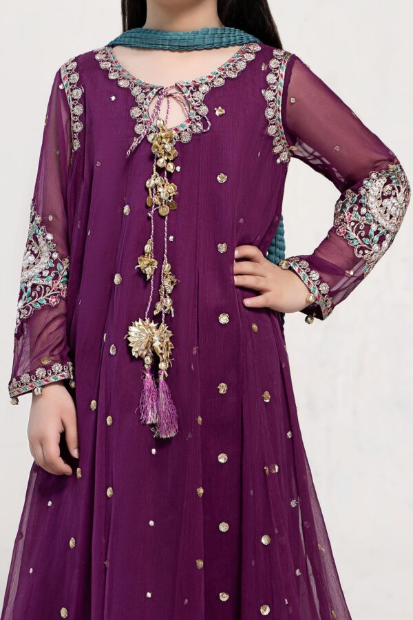 3 Piece Embroidered Suit Purple