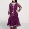 3 Piece Embroidered Suit Purple