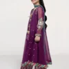 3 Piece Embroidered Suit Purple