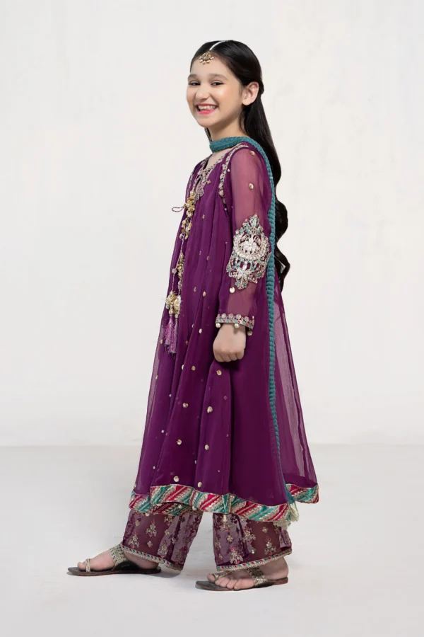 3 Piece Embroidered Suit Purple