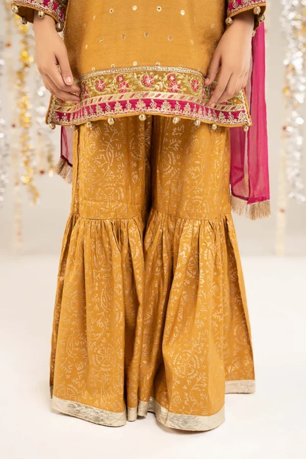 3 Piece Embroidered Raw Silk Suit