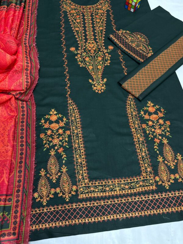 Premium 3 Piece Embroidered Lawn Suit - Unstitched