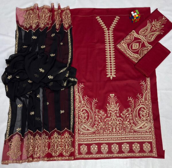 Premium 3 Piece Embroidered Lawn Suit - Unstitched