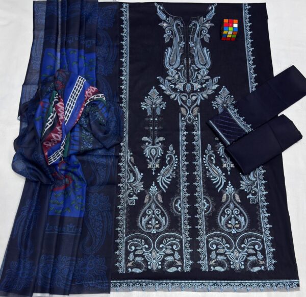 Premium 3 Piece Embroidered Lawn Suit - Unstitched