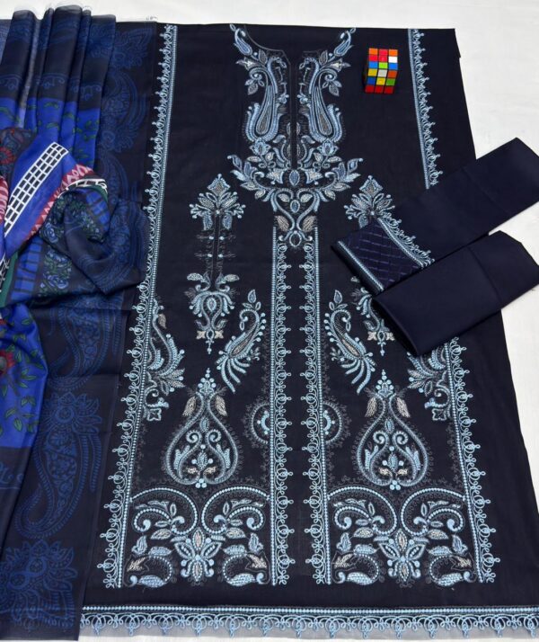 Premium 3 Piece Embroidered Lawn Suit - Unstitched