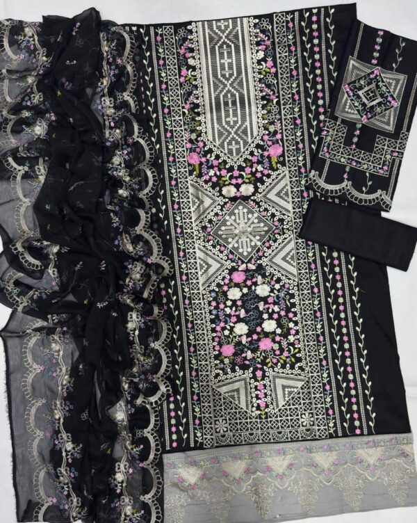 Premium 3 Piece Embroidered Lawn Suit - Unstitched