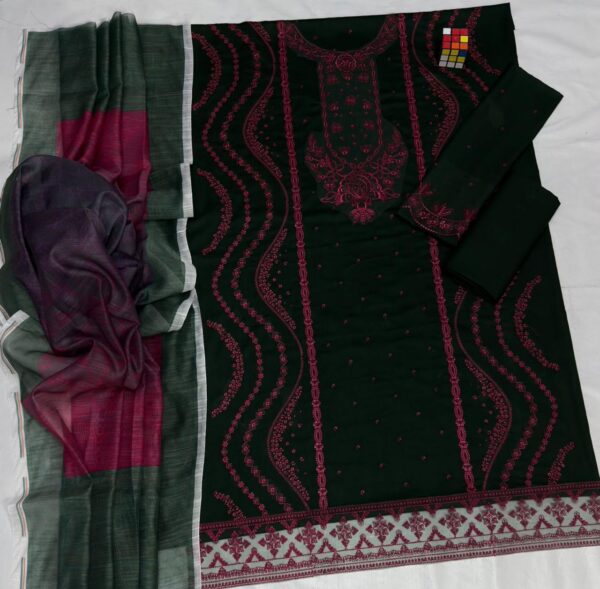 Premium 3 Piece Embroidered Lawn Suit - Unstitched