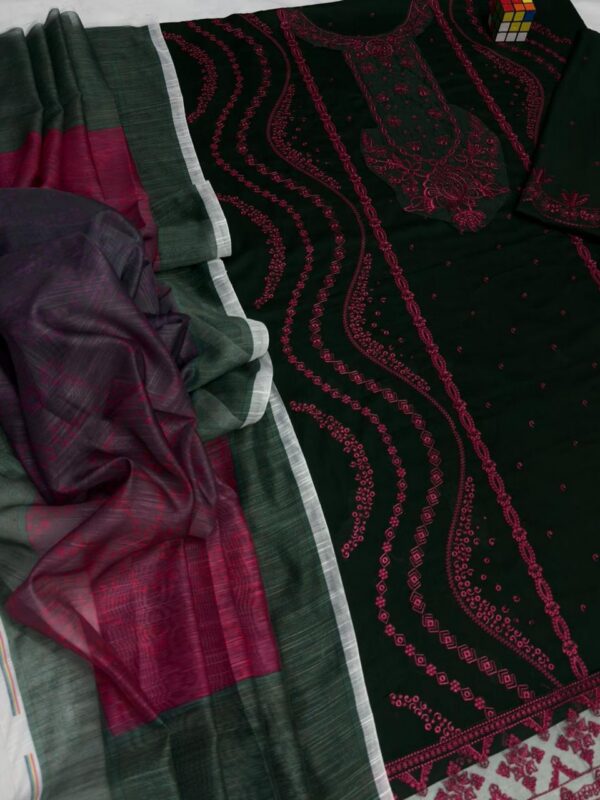 Premium 3 Piece Embroidered Lawn Suit - Unstitched