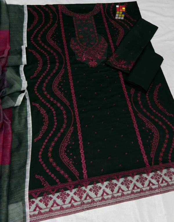 Premium 3 Piece Embroidered Lawn Suit - Unstitched