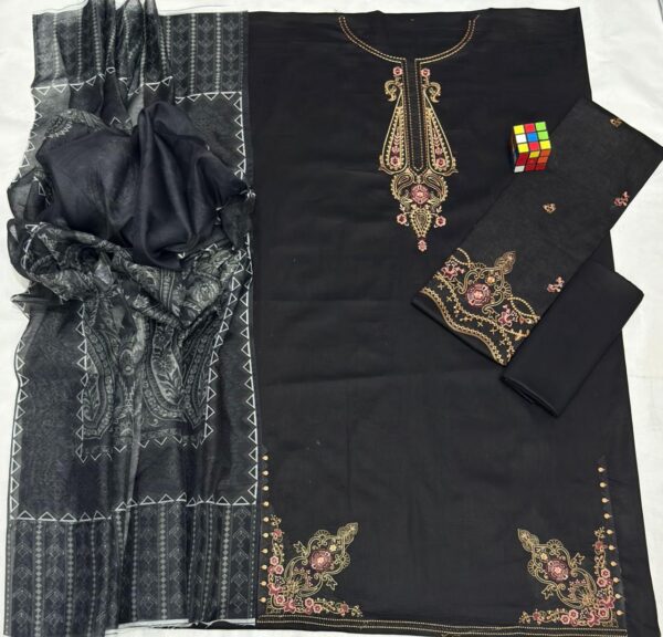 Premium 3 Piece Embroidered Lawn Suit - Unstitched