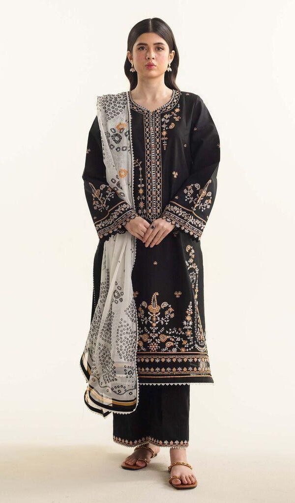 Premium 3 Piece Embroidered Lawn Suit - Unstitched