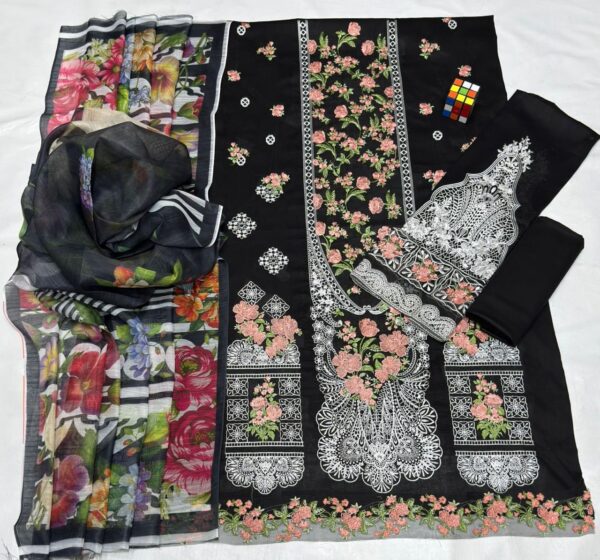 Premium 3 Piece Embroidered Lawn Suit - Unstitched