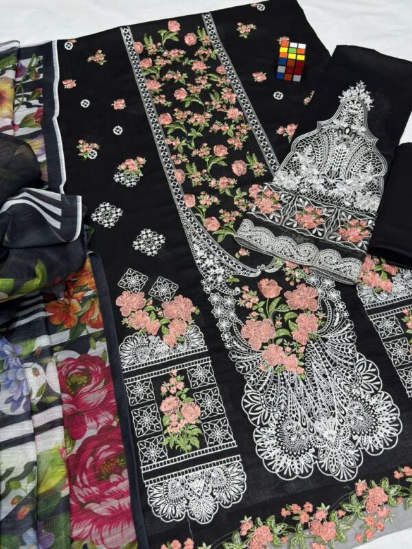 Premium 3 Piece Embroidered Lawn Suit - Unstitched