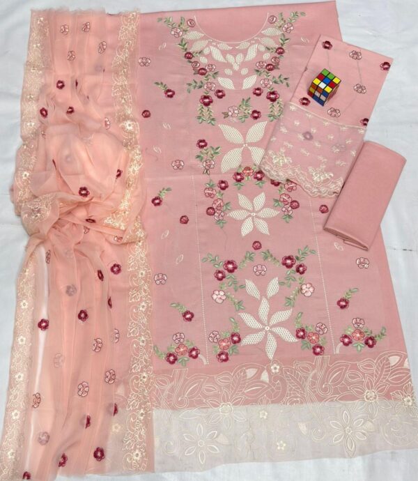 Premium 3 Piece Embroidered Lawn Suit - Unstitched
