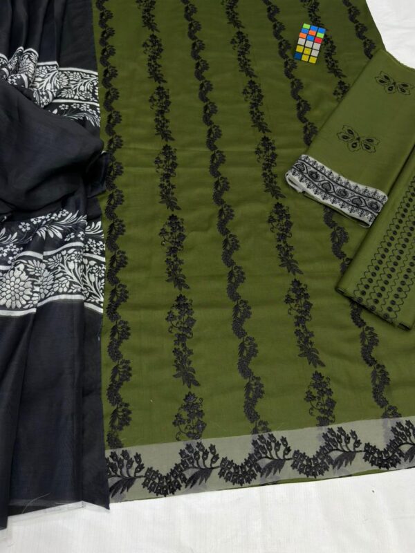 Premium 3 Piece Embroidered Lawn Suit - Unstitched