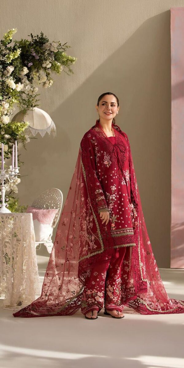 Premium 3 Piece Embroidered Lawn Suit - Unstitched