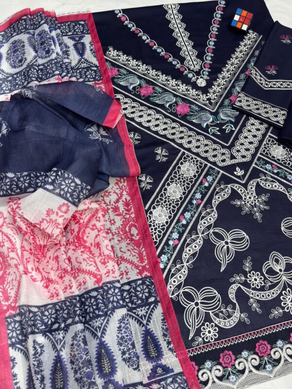 Premium 3 Piece Embroidered Lawn Suit - Unstitched
