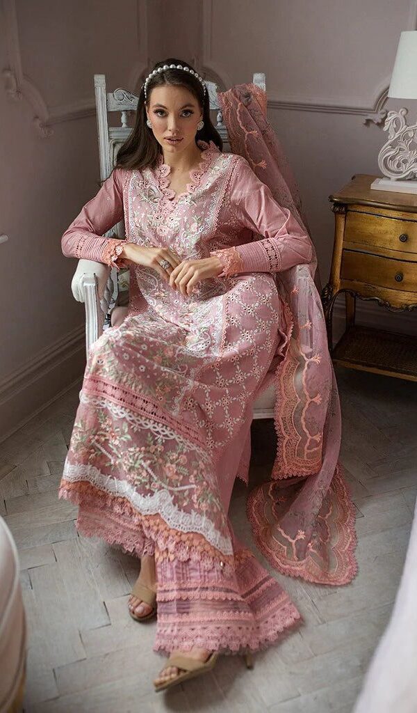 Premium 3 Piece Embroidered Lawn Suit - Unstitched