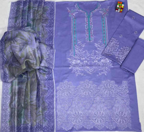 Premium 3 Piece Embroidered Lawn Suit - Unstitched