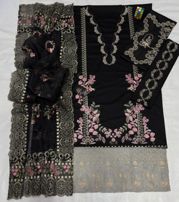 Premium 3 Piece Embroidered Lawn Suit - Unstitched