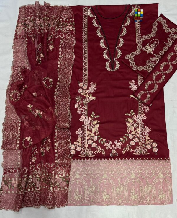 Premium 3 Piece Embroidered Lawn Suit - Unstitched
