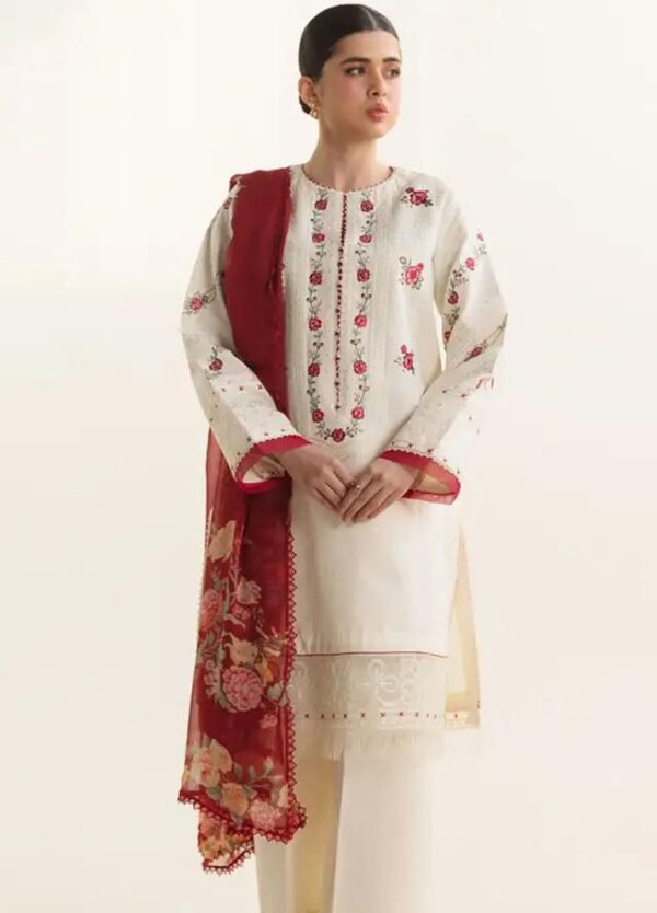 Premium 3 Piece Embroidered Lawn Suit - Unstitched