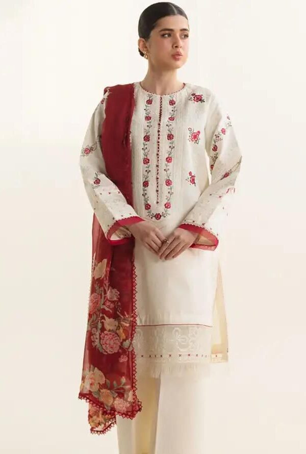 Premium 3 Piece Embroidered Lawn Suit - Unstitched