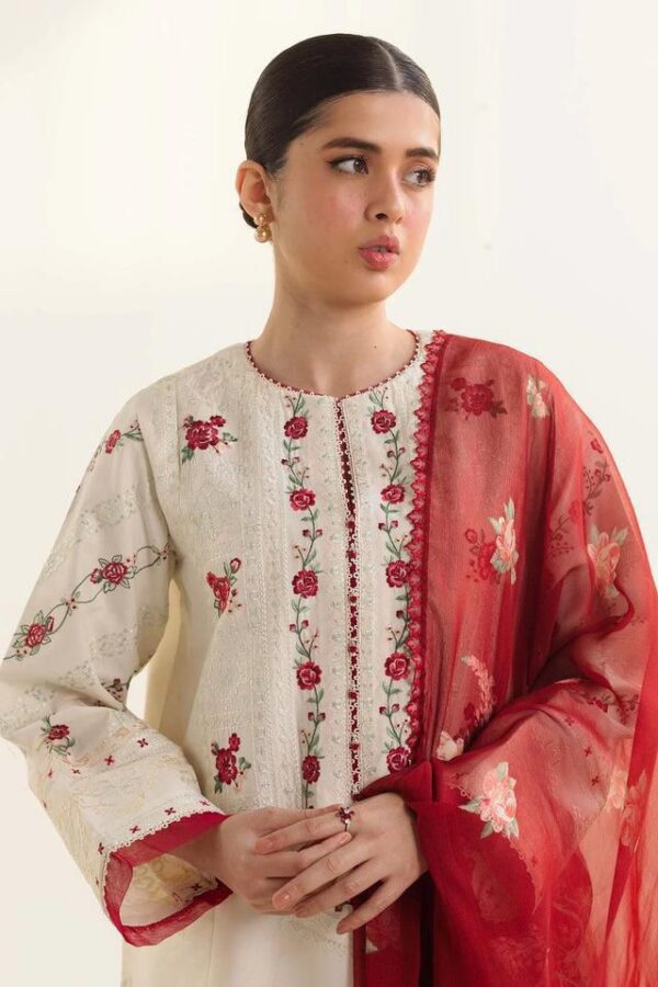 Premium 3 Piece Embroidered Lawn Suit - Unstitched