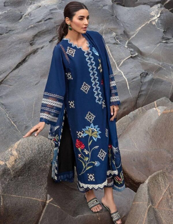 Premium 3 Piece Embroidered Lawn Suit - Unstitched