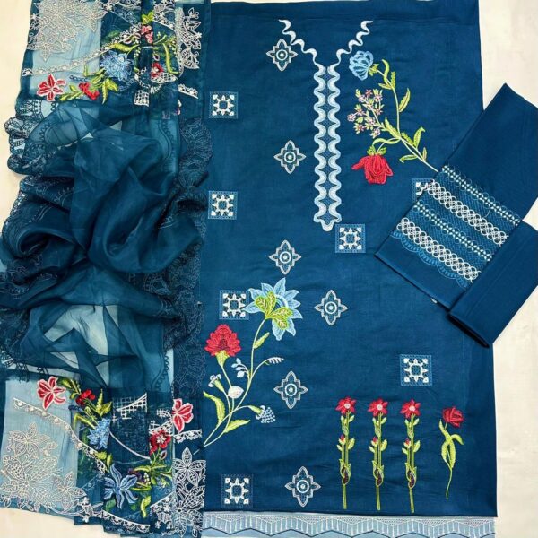 Premium 3 Piece Embroidered Lawn Suit - Unstitched