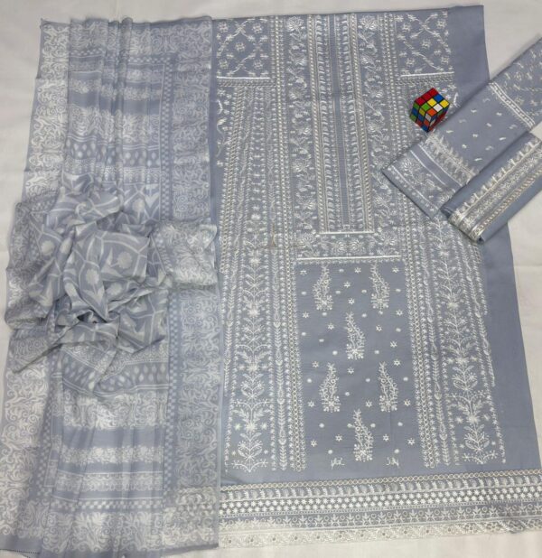 Premium 3 Piece Embroidered Lawn Suit - Unstitched