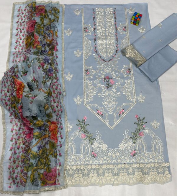 Premium 3 Piece Embroidered Lawn Suit - Unstitched