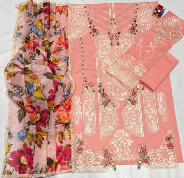 Premium 3 Piece Embroidered Lawn Suit - Unstitched