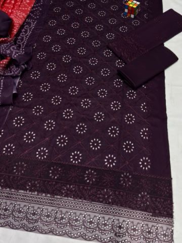 Premium 3 Piece Embroidered Lawn Suit - Unstitched