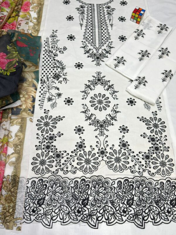 Premium 3 Piece Embroidered Lawn Suit - Unstitched