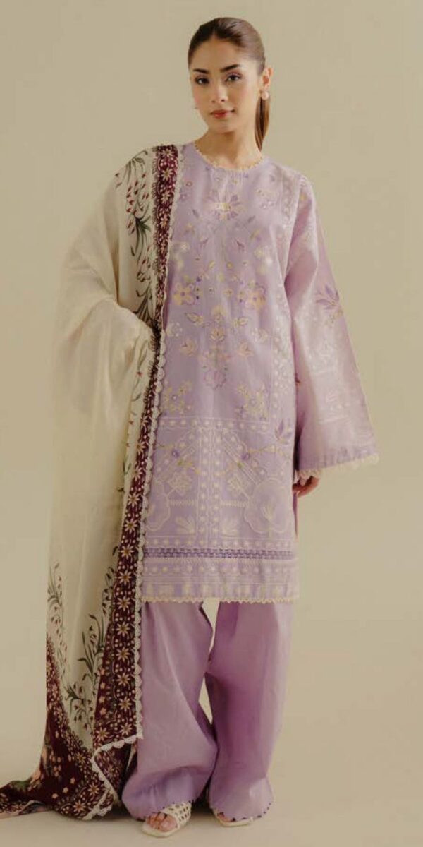 Premium 3 Piece Embroidered Lawn Suit - Unstitched