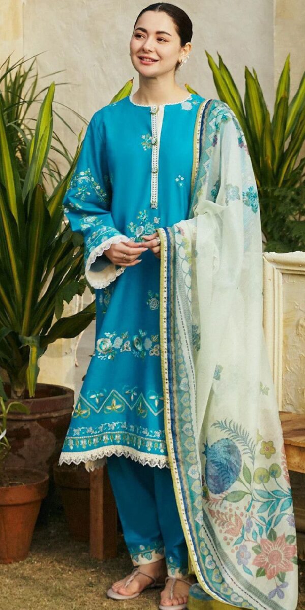 Premium 3 Piece Embroidered Lawn Suit - Unstitched