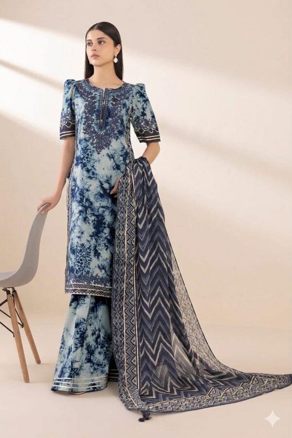 Premium 3 Piece Embroidered Lawn Suit - Unstitched