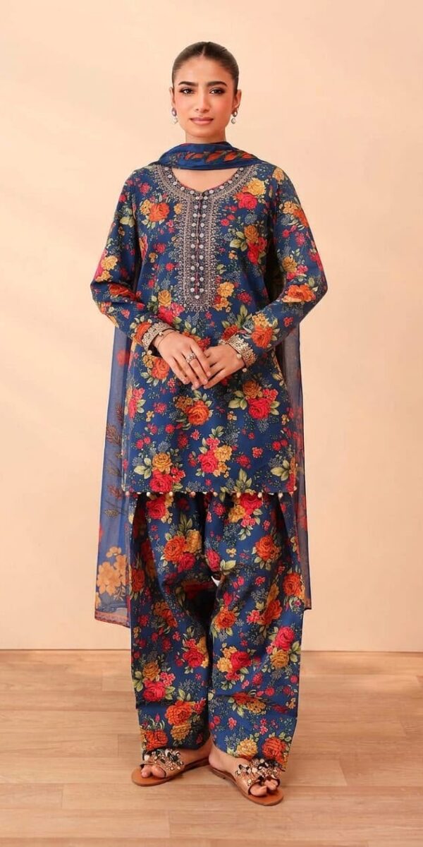 Premium 3 Piece Embroidered Lawn Suit - Unstitched
